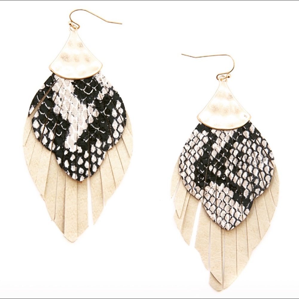 Animal Print and Leatherette Fashion Earrings